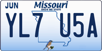 MO license plate YL7U5A