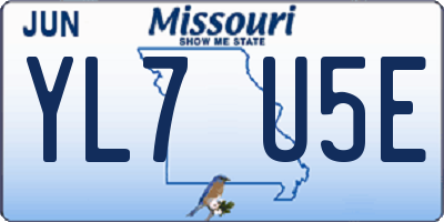 MO license plate YL7U5E