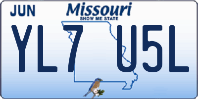 MO license plate YL7U5L