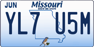 MO license plate YL7U5M