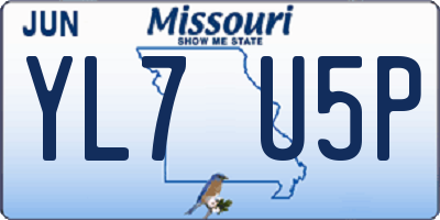 MO license plate YL7U5P