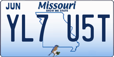 MO license plate YL7U5T