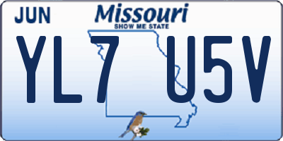 MO license plate YL7U5V