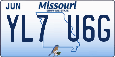 MO license plate YL7U6G