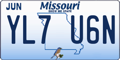 MO license plate YL7U6N