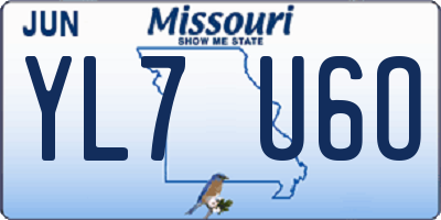 MO license plate YL7U6O