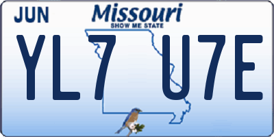 MO license plate YL7U7E