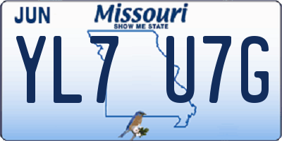MO license plate YL7U7G