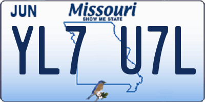 MO license plate YL7U7L