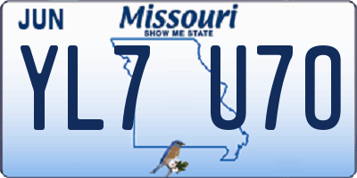 MO license plate YL7U7O