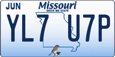 MO license plate YL7U7P