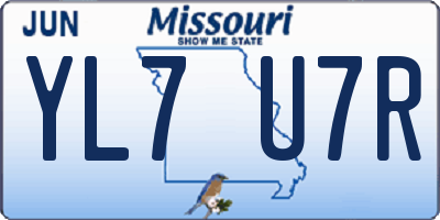 MO license plate YL7U7R