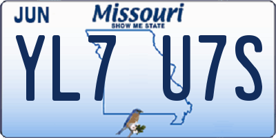 MO license plate YL7U7S