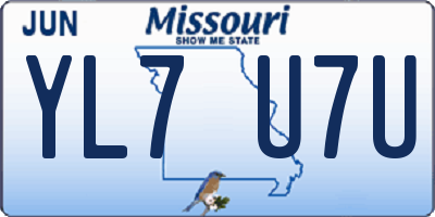 MO license plate YL7U7U
