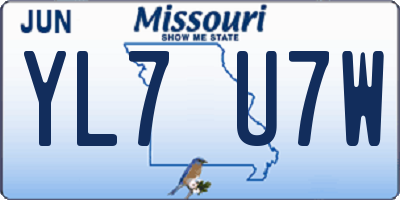 MO license plate YL7U7W
