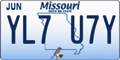 MO license plate YL7U7Y