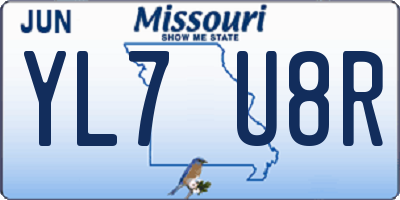 MO license plate YL7U8R