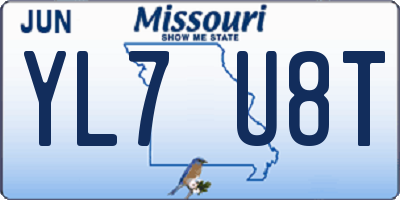 MO license plate YL7U8T