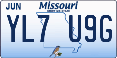 MO license plate YL7U9G