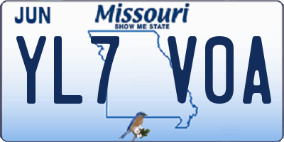 MO license plate YL7V0A