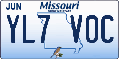 MO license plate YL7V0C