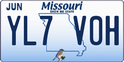 MO license plate YL7V0H