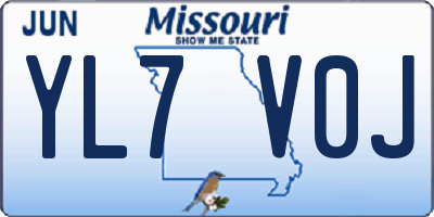 MO license plate YL7V0J