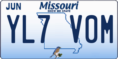MO license plate YL7V0M