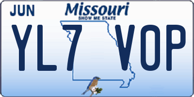 MO license plate YL7V0P
