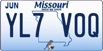 MO license plate YL7V0Q