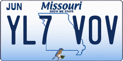 MO license plate YL7V0V