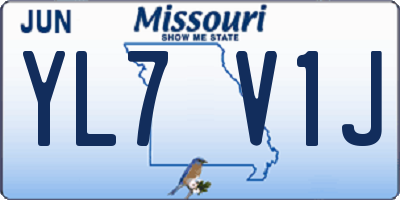 MO license plate YL7V1J