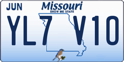 MO license plate YL7V1O