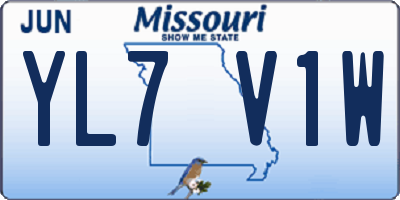 MO license plate YL7V1W