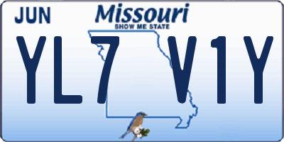 MO license plate YL7V1Y