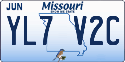 MO license plate YL7V2C