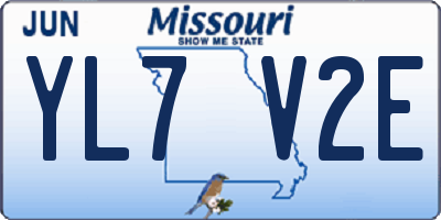 MO license plate YL7V2E