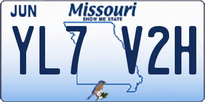MO license plate YL7V2H