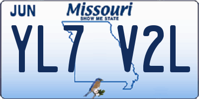 MO license plate YL7V2L