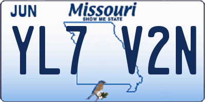 MO license plate YL7V2N