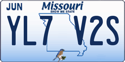 MO license plate YL7V2S