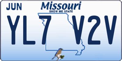 MO license plate YL7V2V