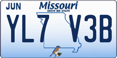 MO license plate YL7V3B