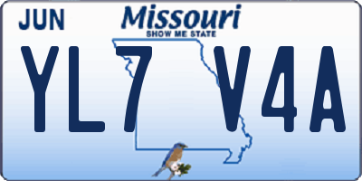 MO license plate YL7V4A