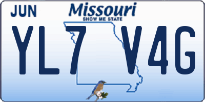 MO license plate YL7V4G