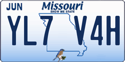 MO license plate YL7V4H