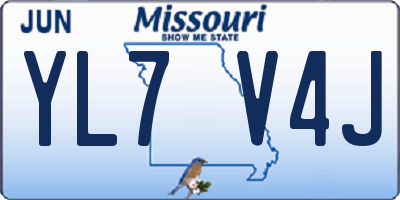 MO license plate YL7V4J