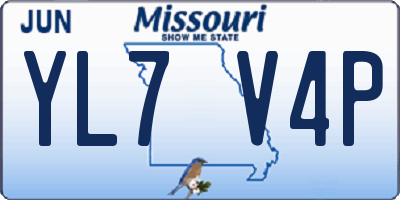 MO license plate YL7V4P