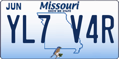 MO license plate YL7V4R