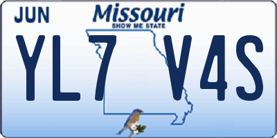 MO license plate YL7V4S